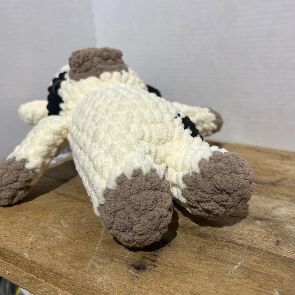 Handmade Crochet Cow‎ Plush Stuffed Animal Soft Toy Nursery Decor Gift